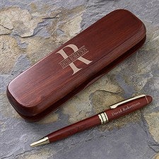 Personalized Rosewood Pen Set with Engraved Name - 7930