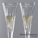 Personalized Crystal Champagne Flutes by Reed & Barton - 7979