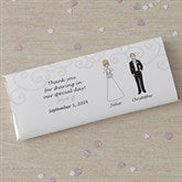 Personalized Bride & Groom Character Candy Bar Wrappers - 8034