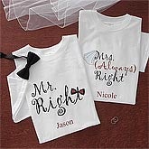 Personalized Wedding T-Shirts - Mr. and Mrs. Right - 8071
