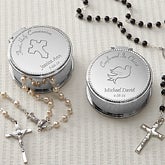 Personalized Silver Engraved Rosary Case - 8222