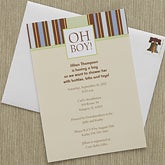 Personalized Baby Shower Invitations - Oh Boy - 8289