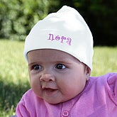 Baby Hat With Embroidered Name - Snug As A Bug Design - 8327