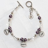 Personalized Charm Bracelet for Mom - Love, Mother, Joy - 8348