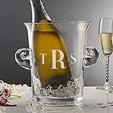 Personalized Ice Bucket Wine Chiller with Engraved Monogram - 8383