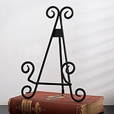 Elegant Black Scroll Metal Display Easel - 8520