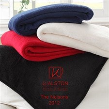 Personalized Fleece Throw Blanket With Your Business Logo - 8544