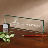 Personalized Corporate Engraved Logo Glass Nameplates - 8555
