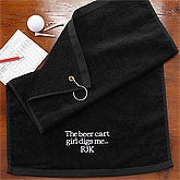 Embroidered Black Personalized Golf Towels - You Design It - 8594