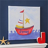 Personalized Kids Canvas Art - Sailboat - 8629