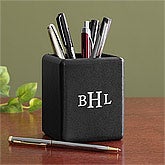 Personalized Leather Pen & Pencil Holder - 8742