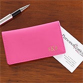Personalized Leather Business Card Case - 8747