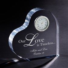 Personalized Romantic Glass Heart Clock - 8856