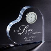 Personalized Romantic Glass Heart Clock - 8856