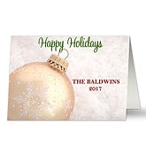 Personalized White Ornament Christmas Cards - 8884