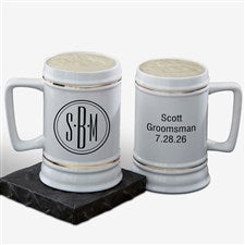 Personalized Groomsmen Beer Stein With Monogram - 8895