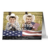Personalized Photo Military Greeting Cards - Stars & Stripes - 9070