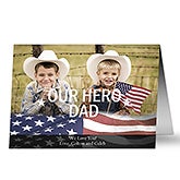 Personalized Photo Military Greeting Cards - Stars  Stripes - 9070
