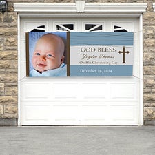 Personalized Photo Christening Banner - God Bless - 9082