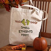 Kids Personalized Halloween Treat Bag - Trick or Treat Smell My Feet - 9092
