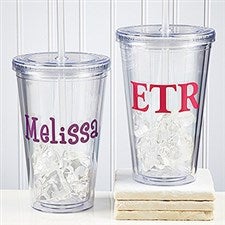 Personalized Reusable Drink Cup - Insulated Acrylic - 9153