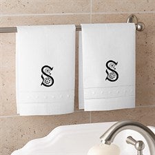 Initial Monogram Linen Hand Towel Set - 9205