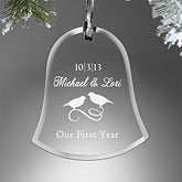 Personalized Anniversary Christmas Ornament - Glass Bell - 9229