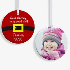 Personalized Christmas Ornaments - Santas Belt - 9231