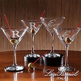Personalized Martini Glass Set with Initial Monogram - 9239