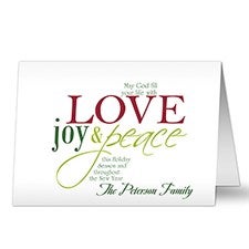 Words of Christmas Personalized Greeting Cards - 9243