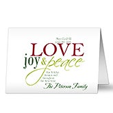 Words of Christmas Personalized Greeting Cards - 9243