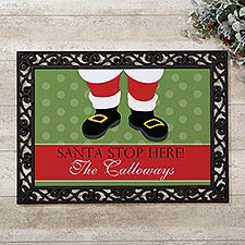 Personalized Christmas Doormats - Santa Stop Here - 9248