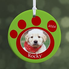 Personalized Photo Christmas Ornaments - Pet Memorial Pawprint - 9278