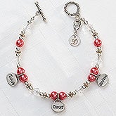 Personalized Charm Bracelets - Teach, Trust, Believe - 9294