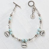 Personalized Charm Bracelet - Love, Aunt, Joy - 9296