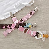 Girls Pacifier Clips - Set of Three - 9401
