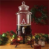 Personalized Glass Beverage Dispenser for Holidays - 9407