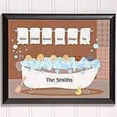 Personalized Wall Plaques - Bathtub Family Characters - 9454