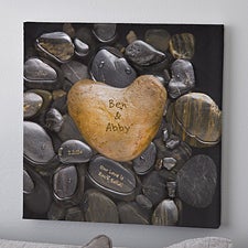 Personalized Canvas Wall Art - Romantic Heart Rock  - 9531