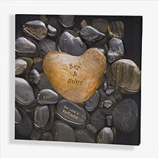 Personalized Canvas Wall Art - Romantic Heart Rock  - 9531