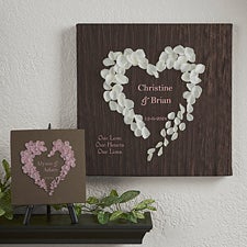 Personalized Canvas Wall Art - Hearts of Roses - 9535