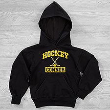 Custom Personalized Sports Hooded Black Sweatshirt - 9582