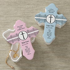 Personalized Cross Trinket Box - God Bless - 9647