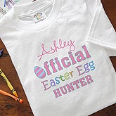Personalized Kids Easter Clothes For Girls - Easter Egg Hunter - 9688