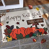 Personalized Autumn Leaves Welcome Door Mat - 9896