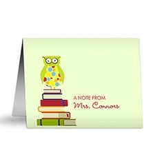 Personalized Teacher Note Cards - Wise Owl - 9918