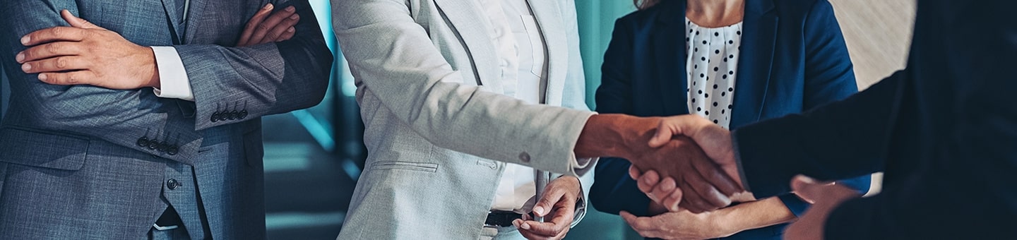 Business professionals shaking hands