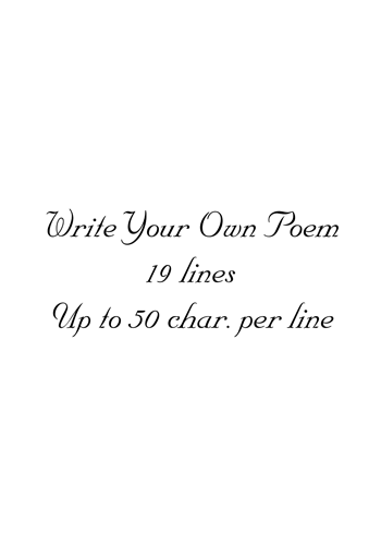 Poem 8 - Write Your Own