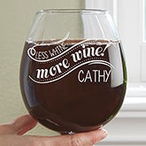 personalized wine glass whole bottle mom of the year