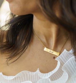 Her Personalized Nameplate Necklaces